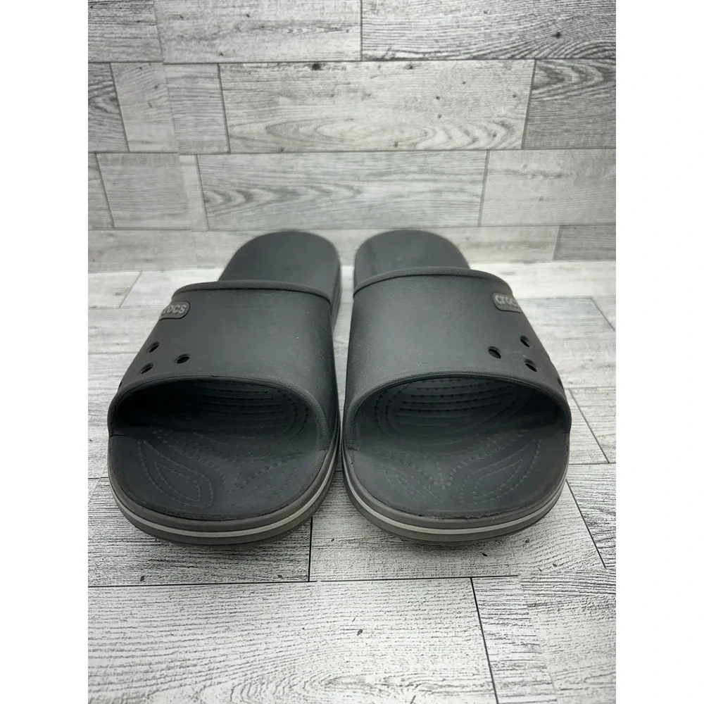 Crocs‎ Crocband II Slides Flip Flops Sandals Slides Black Size Mens 8/Womens 10